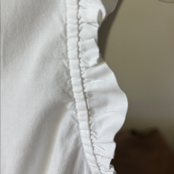 Relativity White Ruffled Sleeveless Button-Front Blouse - Picture 6 of 12
